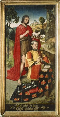 Left panel, from the main altar polyptych, depicting Michel de Changy from Rogier van der Weyden