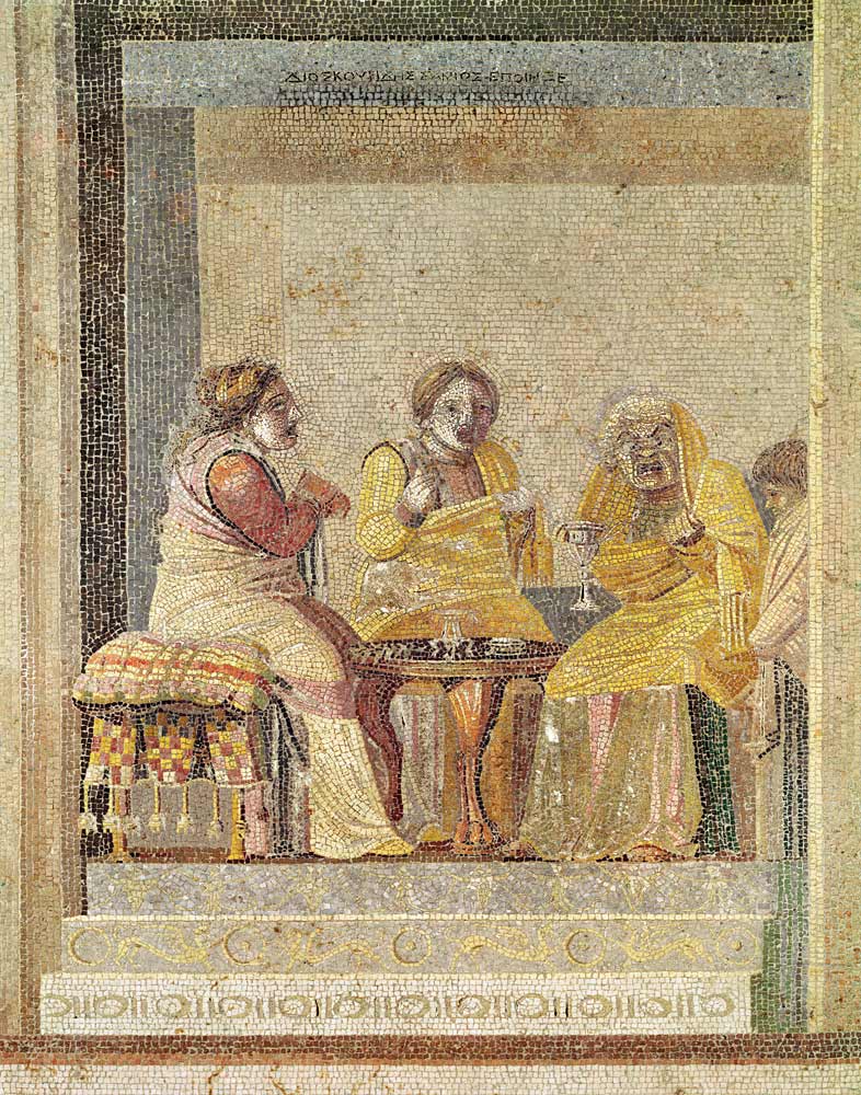 A magical consultation, from Villa di Cicerone, Pompeii (mosaic) from Roman