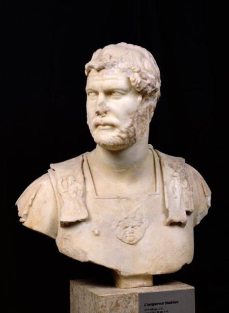 Bust of Emperor Hadrian (76-138) found in Crete from Roman
