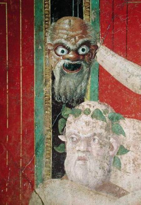 The Head of the Elderly Silenus, Above which is a Silenus Mask, East Wall, Oecus 5 from Roman