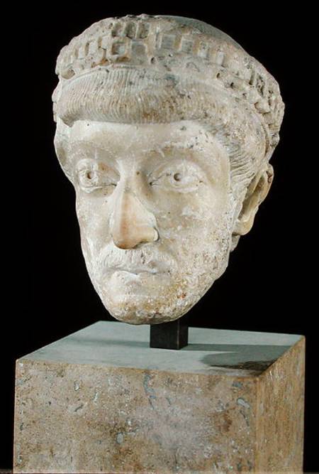 Head of Emperor Theodosius II (408-450) from Roman