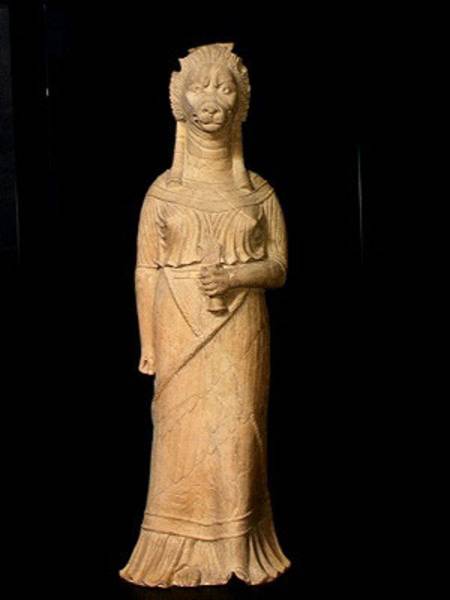 Lion-headed goddess, from the sanctuary at Bir Bou Regba from Roman