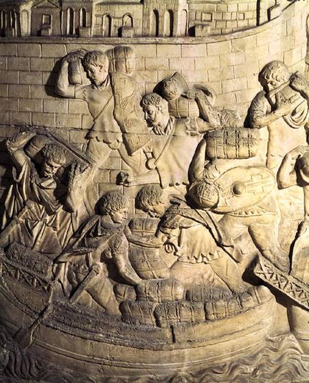 Loading a ship, detail from a cast of Trajan's column from Roman