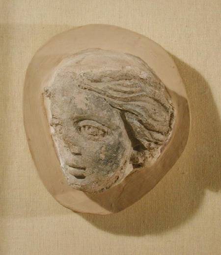 Relief depicting the head of a woman, from Tunisia from Roman