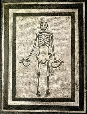 Skeleton of a cupbearer (mosaic) from Roman