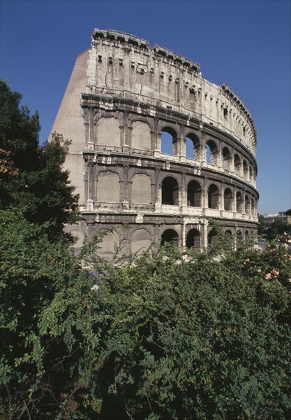 The Colosseum, built 70-80 AD (colour photo)  from Roman