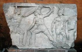 Relief depicting gladiators in combat