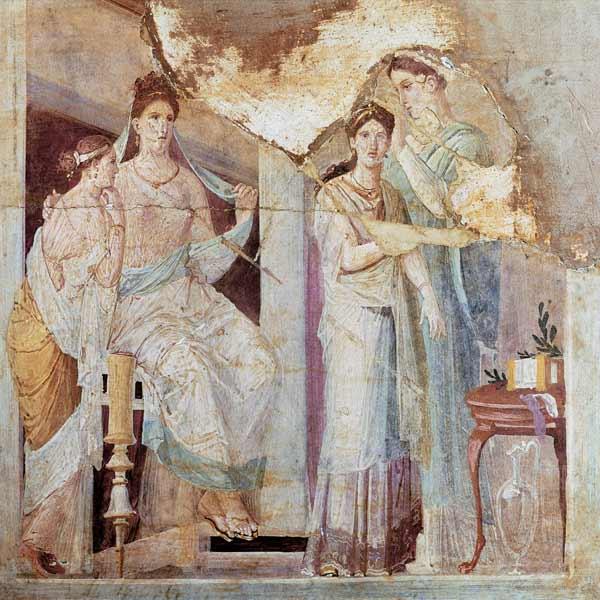Slave Combing a Girl's Hair, Herculaneum, Third Style