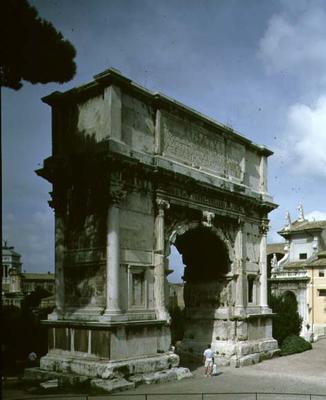 The Arch of Titus, to commemorate the Emperor's Sack of Jerusalem in 70 AD, 81 AD (photo) from Roman 1st century AD