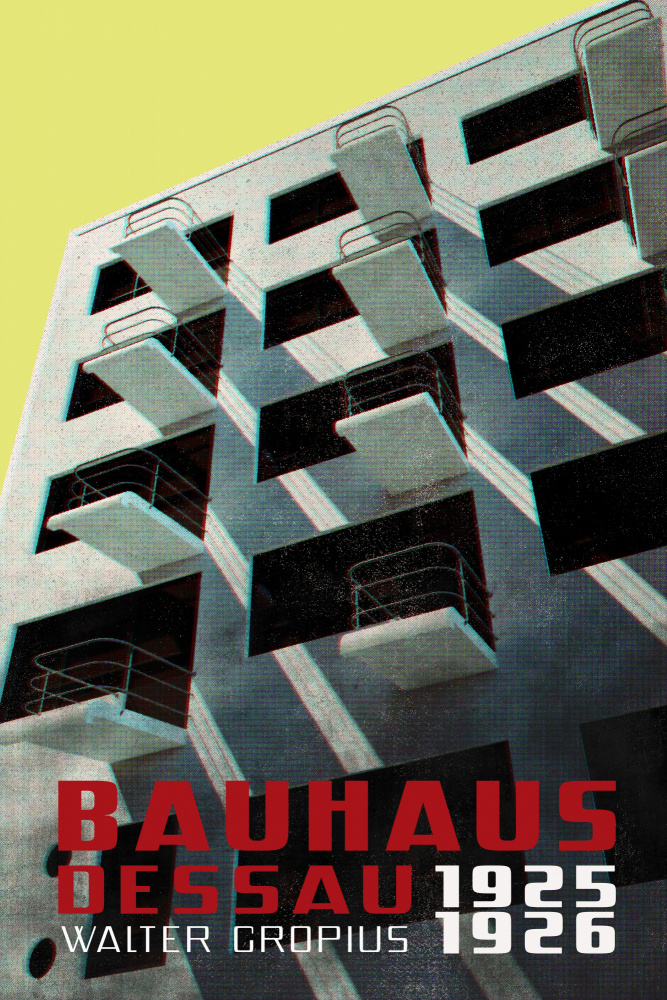 Bauhaus Dessau architecture in vintage magazine style VIII from Rosana Laiz Blursbyai