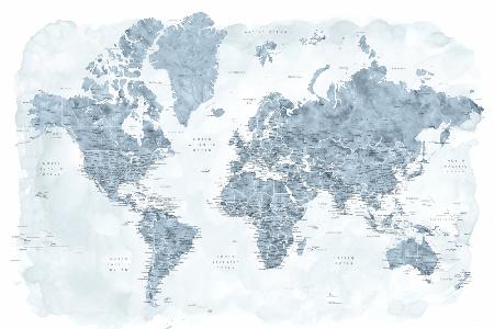 Detailed world map with cities, Jacq