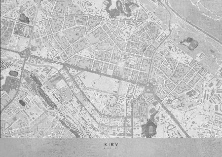Gray map of Kiev downtown (pre-war)