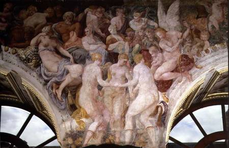 Goddesses Dancing, detail of decorative scheme in the Gallery of Francis I from Rosso Fiorentino