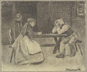 Jägerblut, Mann und Frau sitzen an einem Tisch