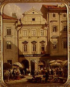 Fruit market in Prague from Rudolf von Alt