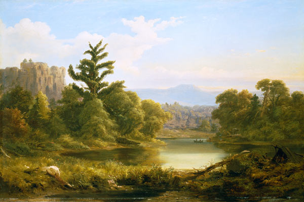 American River and Woodland Landscape in Pennsylvania (Monarch of of The Grove) from Russell Smith