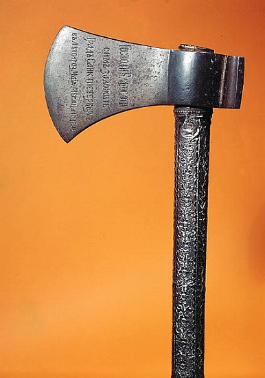 Axe with which Peter the Great (1672-1725) laid the first stone during the foundation of St. Petersb from Russian School