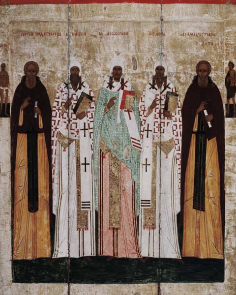 St. Sergius of Radonesh with the Saints of Rostov from Russian School