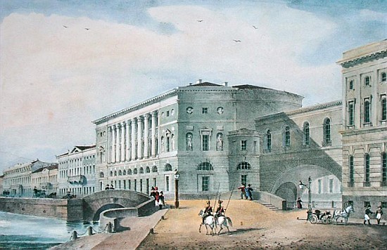 The Hermitage Theatre as Seen from the Vassily Island from Russian School