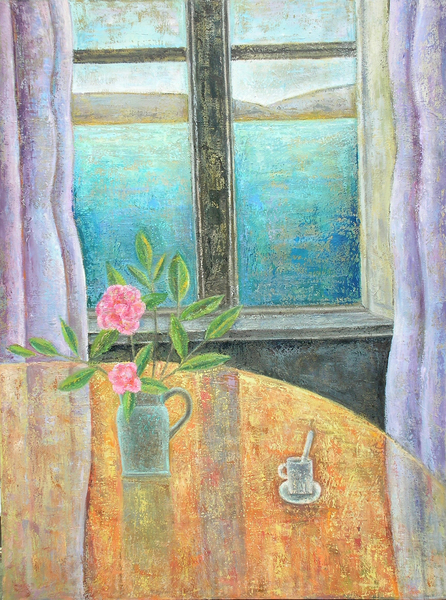 Still Life in Window with Camellia from Ruth  Addinall