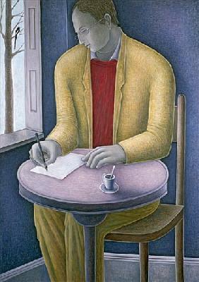 Man Writing, 2004 (oil on canvas) 
