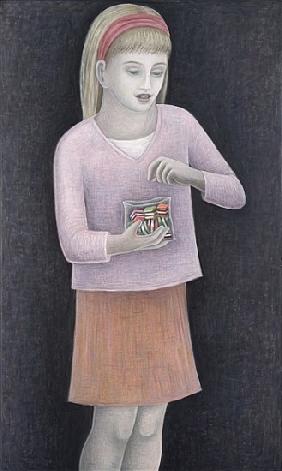 Young Girl with Sweets, 2007 (oil on canvas) 