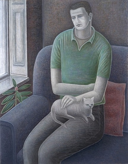 Young Man with Cat, 2008 (oil on canvas)  from Ruth  Addinall