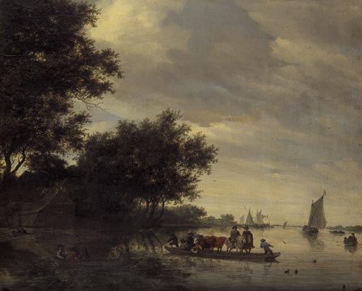 Kanallandschaft mit Faehre from Salomon van Ruysdael