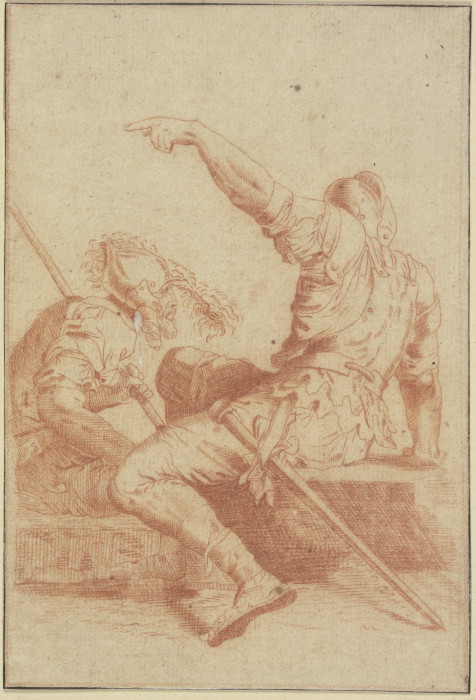 Two sitting soldiers from Salvator Rosa