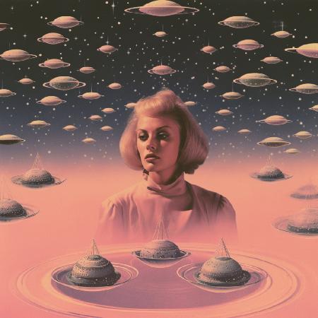 Pink Space Barbie Collage Art