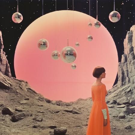 Space Orbs Collage Art