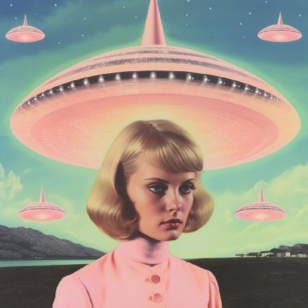 UFO Barbie Collage Art