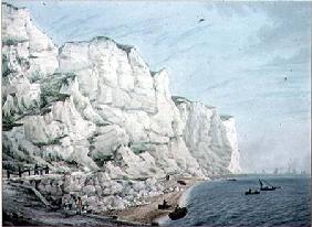 Study of Cliffs: Sailing Vessels in the Offing and Small Boats with Figures near Shore