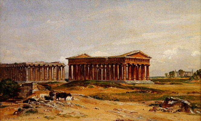 The ruins at Paestum, 1852 (oil on canvas) from Samuel James Ainsley