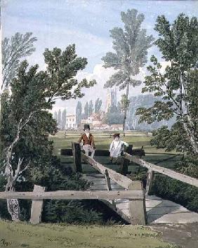 Two Boys on a Stile at Brislington Brook