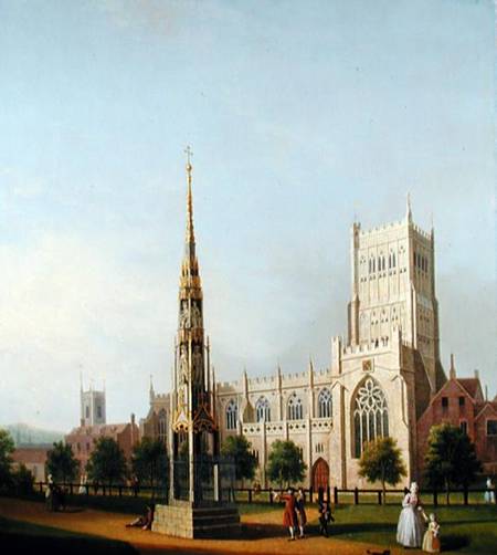 A View of Bristol High Cross and Cathedral from Samuel Scott