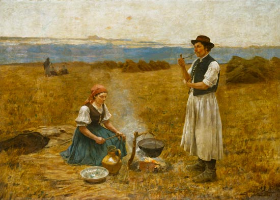 Hungarian smallholder couple when preparing the Holy Communion. from Sandor Bihàri