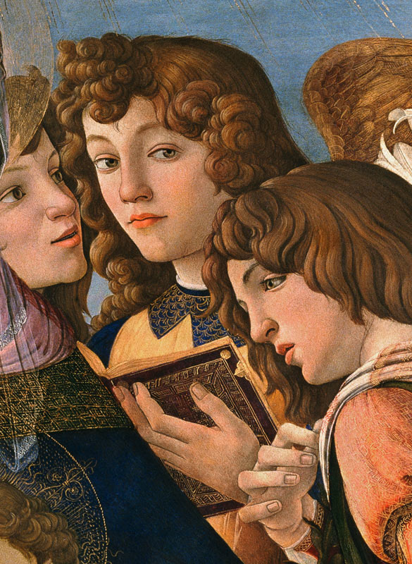Angels from the Madonna della Melagrana (detail of 44340) from Sandro Botticelli