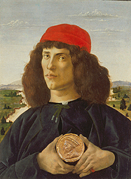 Bildnis eines Mannes mit einer Medaille von Cosimo dem Alten. from Sandro Botticelli
