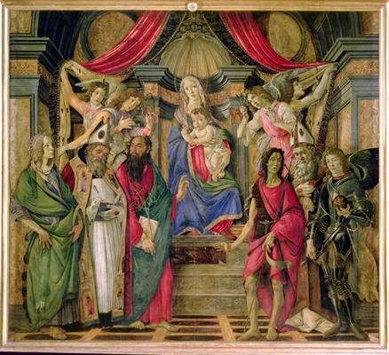 Virgin and Child with Saints from the Altarpiece of San Barnabas, c.1480-81 (tempera on panel) from Sandro Botticelli