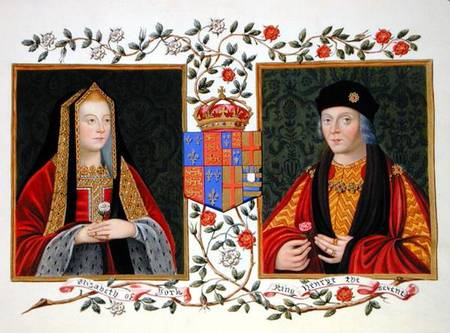 Double portrait of Elizabeth of York (1465-1503) and Henry VII (1457-1509) holding the white rose of from Sarah Countess of Essex