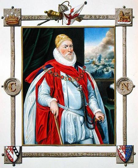 Portrait of Charles Howard (1536-1624) 2nd Baron of Effingham and 1st Earl of Nottingham from 'Memoi from Sarah Countess of Essex