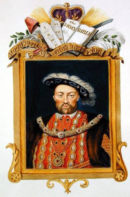 Portrait of Henry VIII (1491-1547) as Defender of the Faith from 'Memoirs of the Court of Queen Eliz from Sarah Countess of Essex