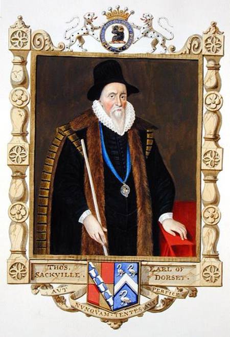 Portrait of Thomas Sackville (1536-1608) 1st Baron Buckhurst from 'Memoirs of the Court of Queen Eli from Sarah Countess of Essex