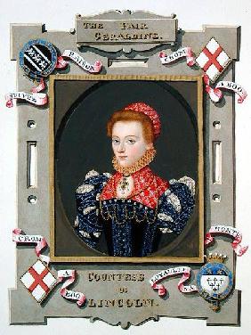 Portrait of Elizabeth Fitzgerald (c.1528-89) Countess of Lincoln from 'Memoirs of the Court of Queen