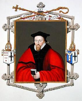 Portrait of John Whitgift (c.1530-1604) Archbishop of Canterbury from 'Memoirs of the Court of Queen