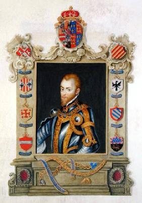 Portrait of Philip II King of Spain (1527-98) from 'Memoirs of the Court of Queen Elizabeth' after a