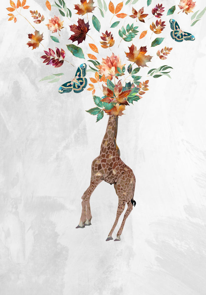 Giraffe Autumn Leaves Head from Sarah Manovski