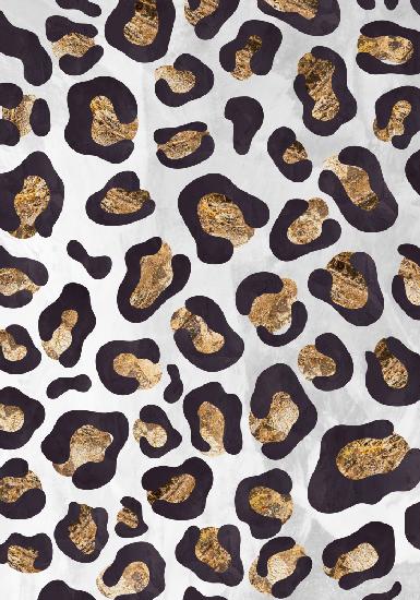 Gold Black leopard print