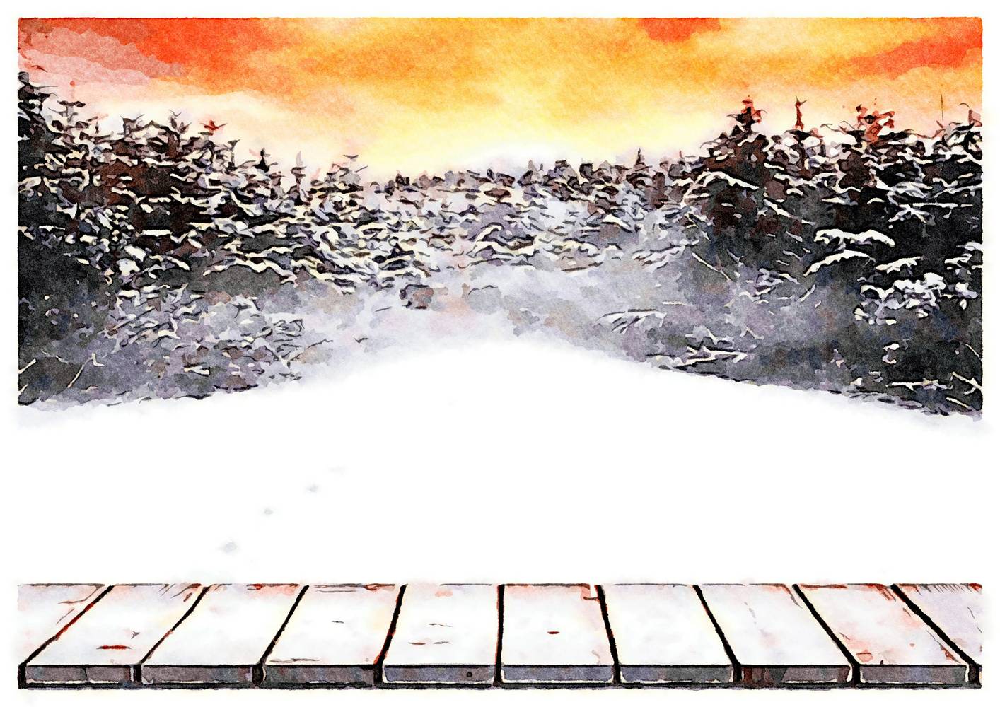 Snow landscape with a boardwalk from Saskia Ben Jemaa